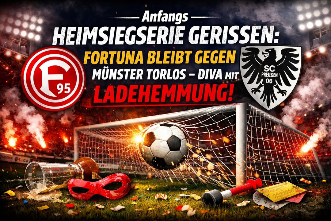 🟥⬜ Anfangs Heimsiegserie gerissen: Fortuna bleibt gegen Münster torlos – Diva mit…