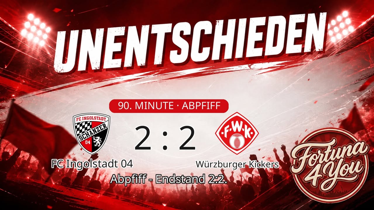 Abpfiff! FC Ingolstadt 04 2:2 Würzburger Kickers.
