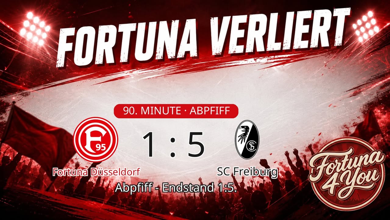 Abpfiff! Fortuna Düsseldorf 1:5 SC Freiburg.