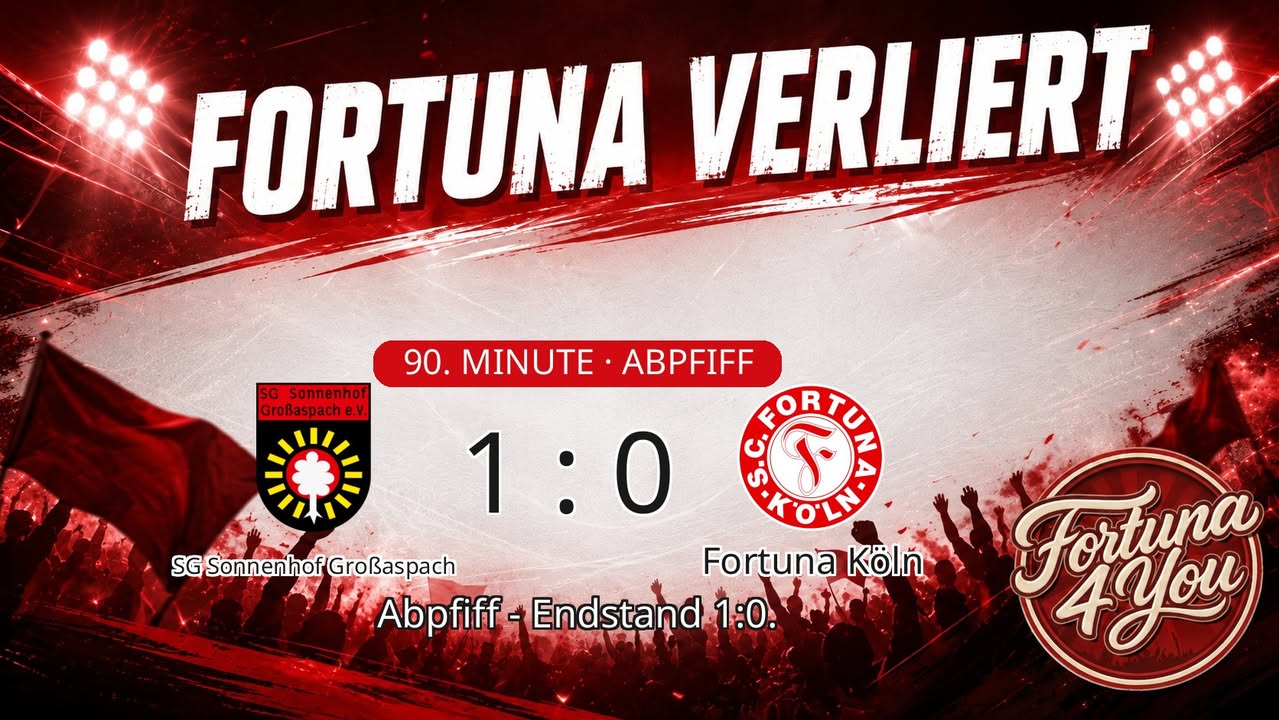 Abpfiff! SG Sonnenhof Großaspach 1:0 Fortuna Köln.