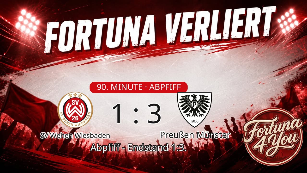 Abpfiff! SV Wehen Wiesbaden 1:3 Preußen Münster.