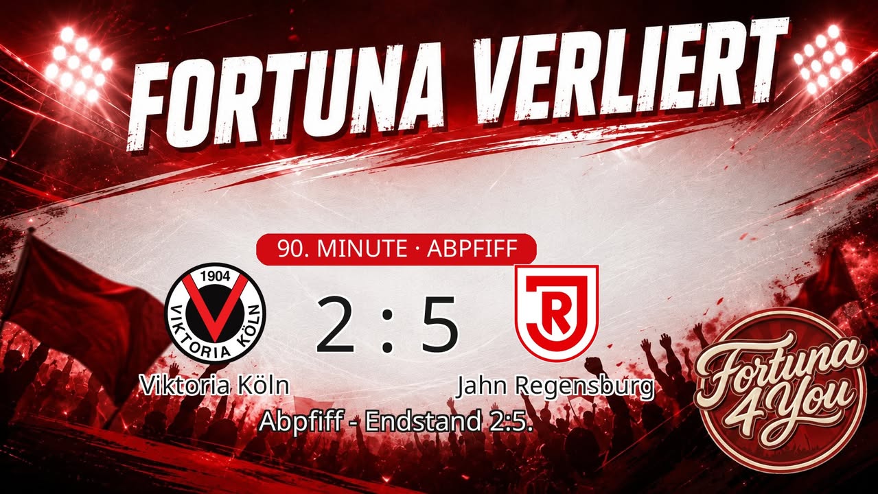 Abpfiff! Viktoria Köln 2:5 Jahn Regensburg.