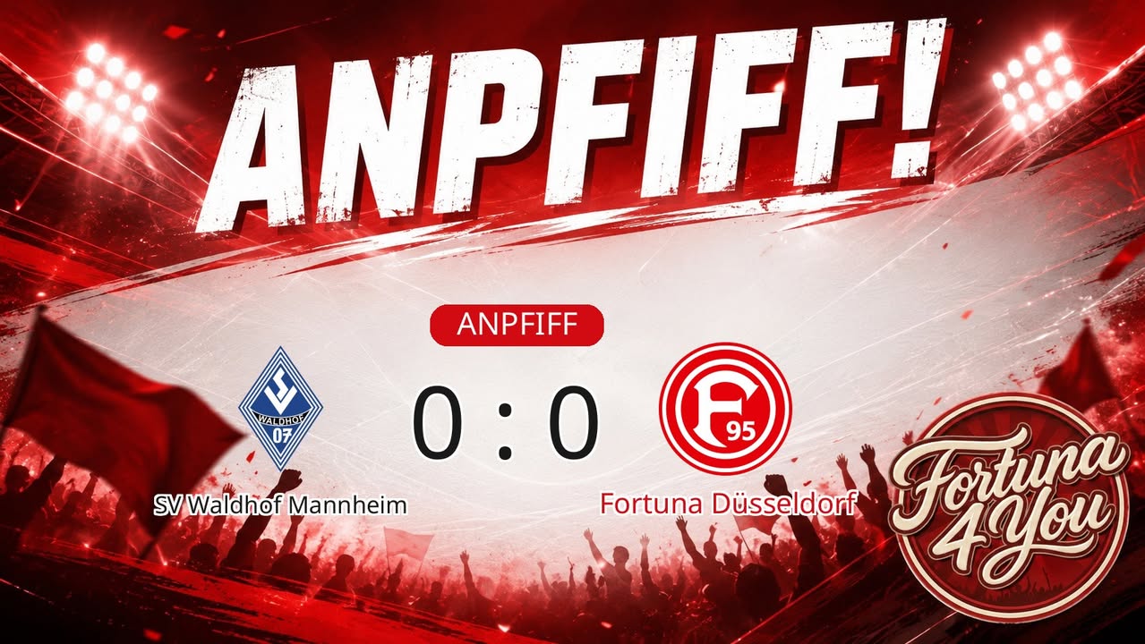Anpfiff! SV Waldhof Mannheim gegen Fortuna Düsseldorf. Spielstand: 0:0.