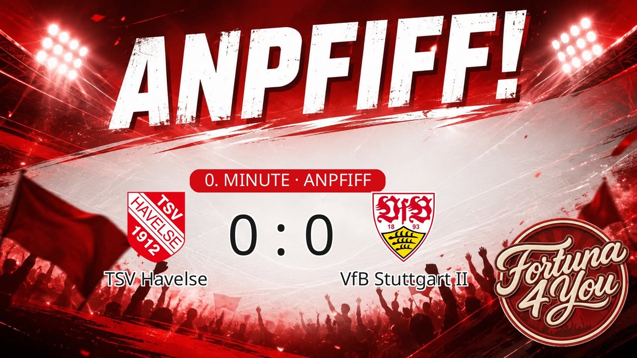 Anpfiff! TSV Havelse gegen VfB Stuttgart II. Spielstand: 0:0.