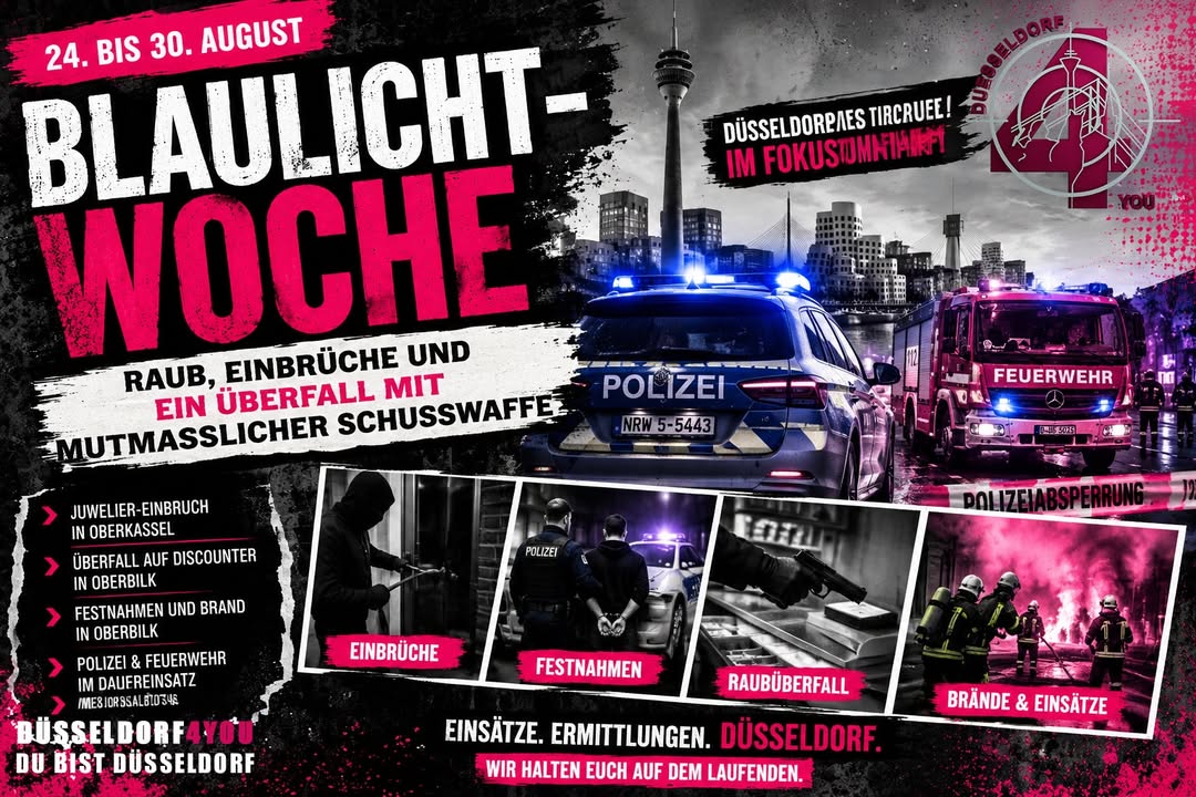 ☝️🫵👉 BLAULICHT-WOCHE: RAUB, EINBRÜCHE UND EIN ÜBERFALL MIT MUTMASSLICHER SCHUSSWAFFE