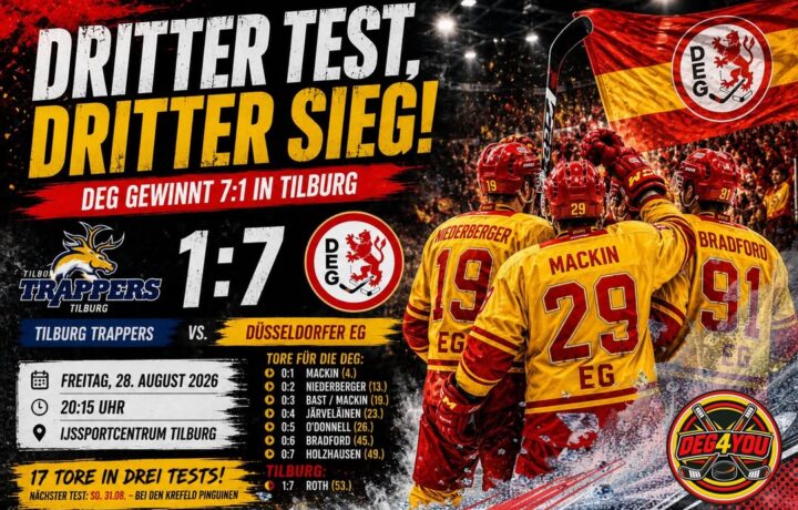 🏒🔴🟡 DRITTER TEST, DRITTER SIEG: DEG FEIERT 7:1 IN TILBURG