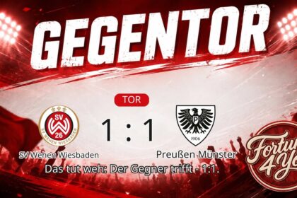 Gegentor. Neuer Spielstand: 1:1.
