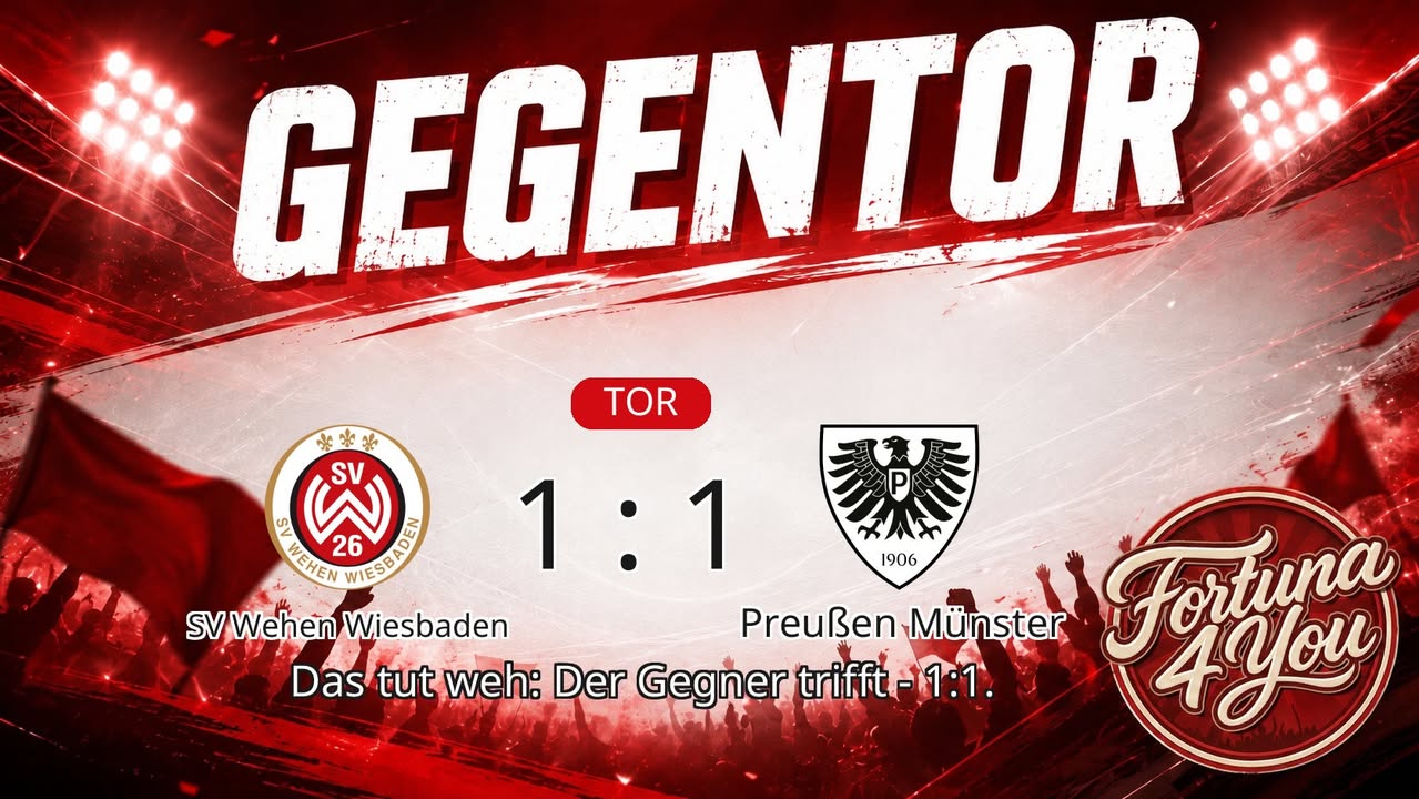Gegentor. Neuer Spielstand: 1:1.