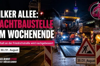 NACHTARBEITEN AN DER BILKER ALLEE: NEUER ASPHALT MUSS NACHGEBESSERT WERDEN