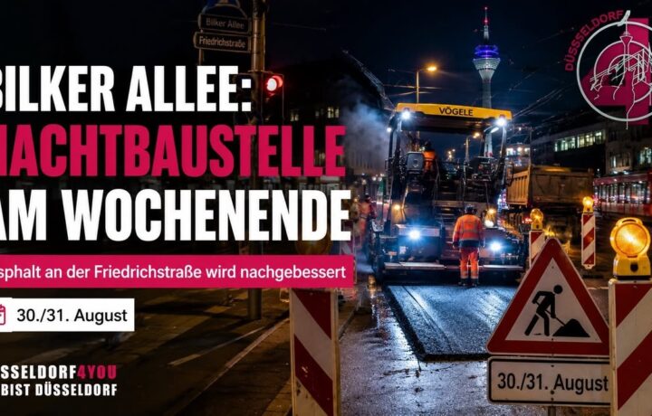 NACHTARBEITEN AN DER BILKER ALLEE: NEUER ASPHALT MUSS NACHGEBESSERT WERDEN
