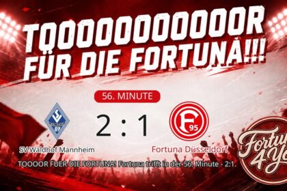 TOOOR für die Fortuna! (56. Minute) Neuer Spielstand: 2:1.