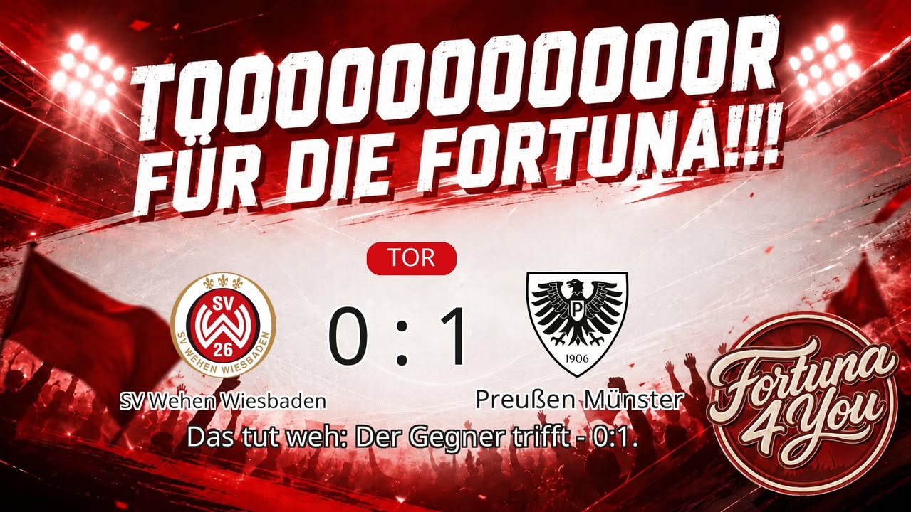 TOOOR für die Fortuna! Neuer Spielstand: 0:1.