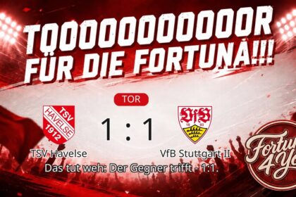 TOOOR für die Fortuna! Neuer Spielstand: 1:1.