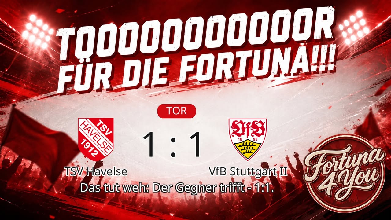 TOOOR für die Fortuna! Neuer Spielstand: 1:1.