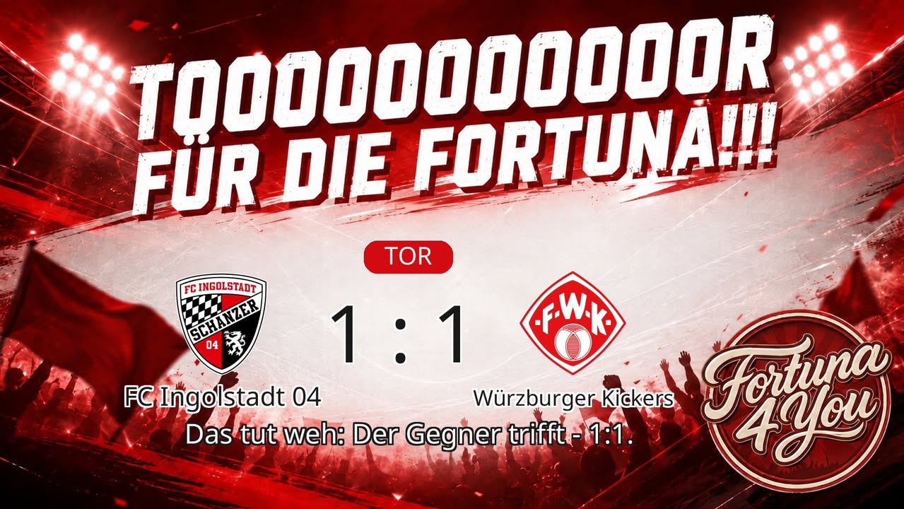 TOOOR für die Fortuna! Neuer Spielstand: 1:1.