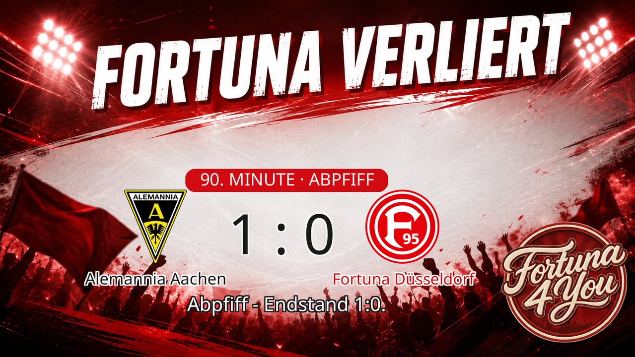 Abpfiff! Alemannia Aachen 1:0 Fortuna Düsseldorf.