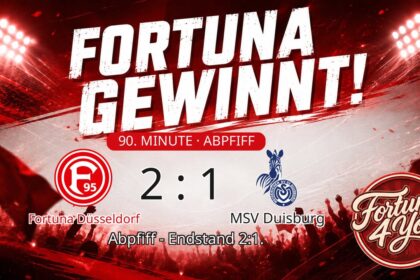 Abpfiff! Fortuna Düsseldorf 2:1 MSV Duisburg.
