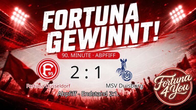 Abpfiff! Fortuna Düsseldorf 2:1 MSV Duisburg.