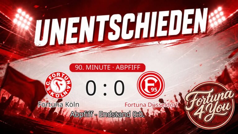 Abpfiff! Fortuna Köln 0:0 Fortuna Düsseldorf.
