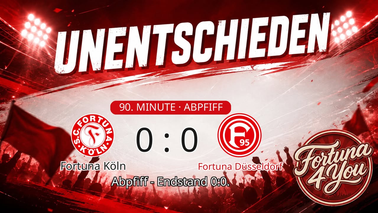Abpfiff! Fortuna Köln 0:0 Fortuna Düsseldorf.