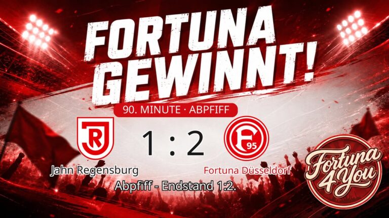 Abpfiff! Jahn Regensburg 1:2 Fortuna Düsseldorf.