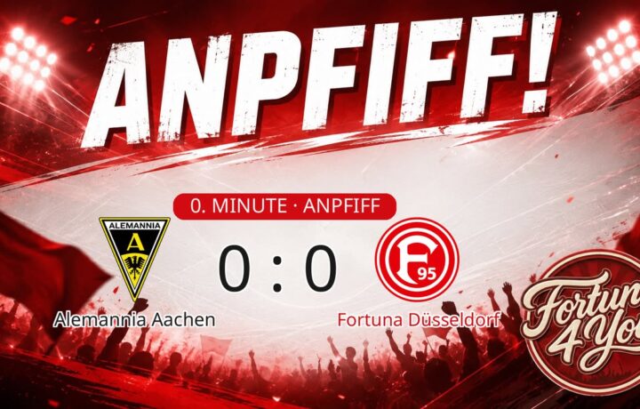 Anpfiff! Alemannia Aachen gegen Fortuna Düsseldorf. Spielstand: 0:0.