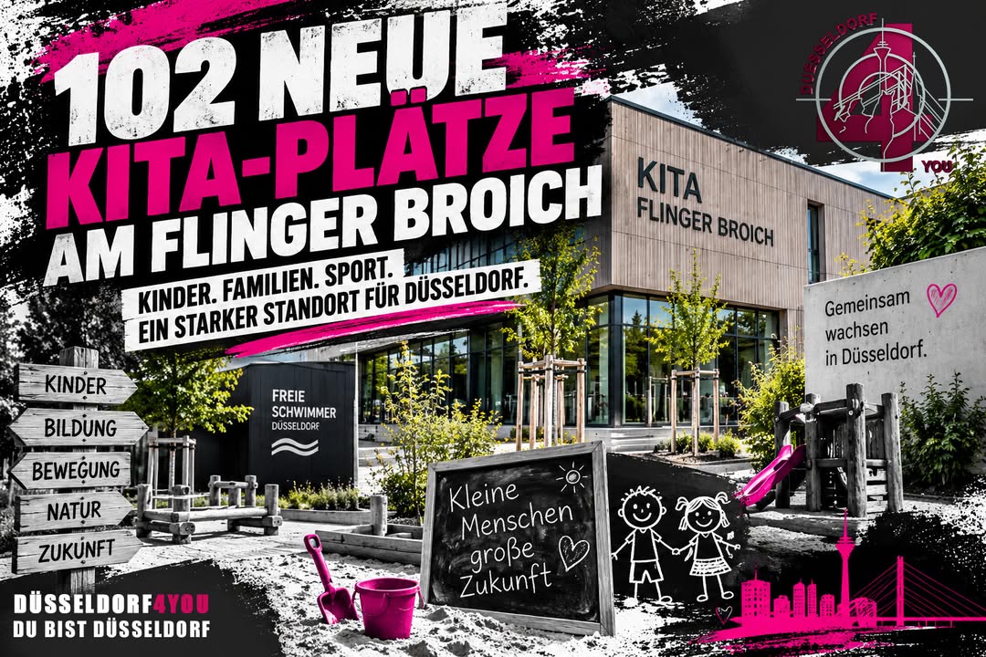 ☝️🫵👉 102 NEUE KITA-PLÄTZE AM FLINGER BROICH