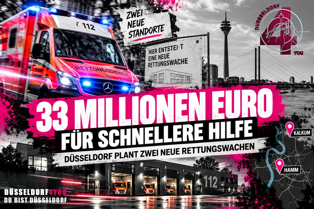 ☝️🫵👉 33 MILLIONEN EURO FÜR SCHNELLERE HILFE – DÜSSELDORF PLANT ZWEI NEUE…