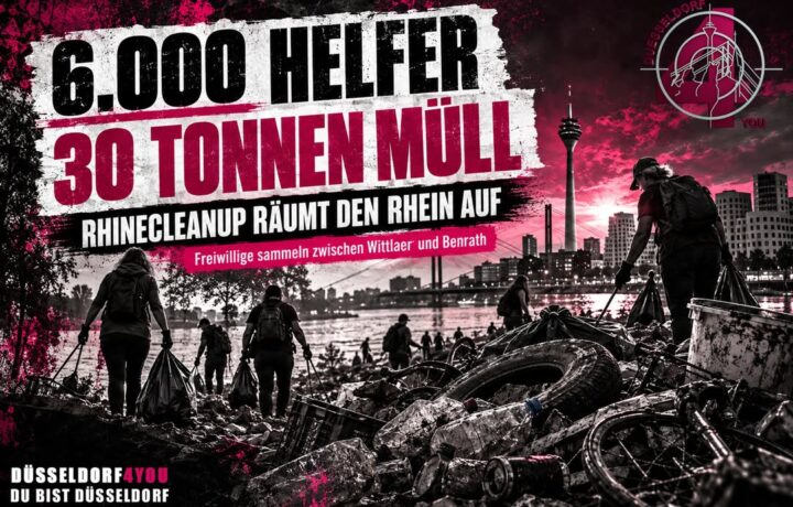 ☝️🫵👉 6.000 HELFER, 30 TONNEN MÜLL – DÜSSELDORF RÄUMT DEN RHEIN AUF