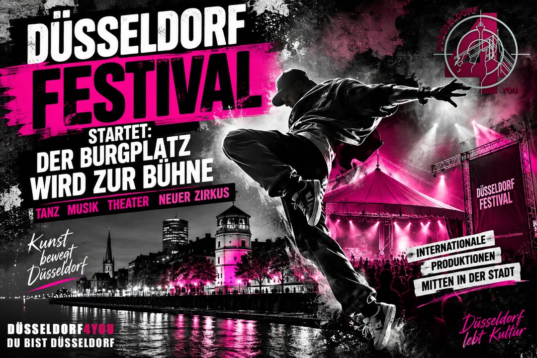 ☝️🫵👉 DÜSSELDORF FESTIVAL STARTET: DER BURGPLATZ WIRD ZUR BÜHNE