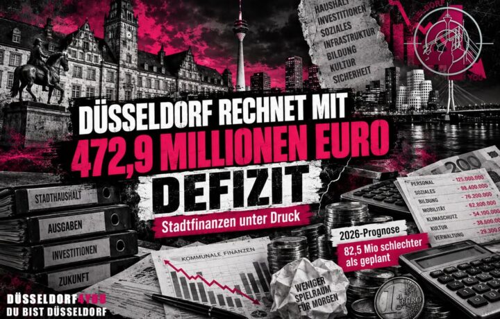 ☝️🫵👉 DÜSSELDORF RECHNET MIT 472,9 MILLIONEN EURO DEFIZIT