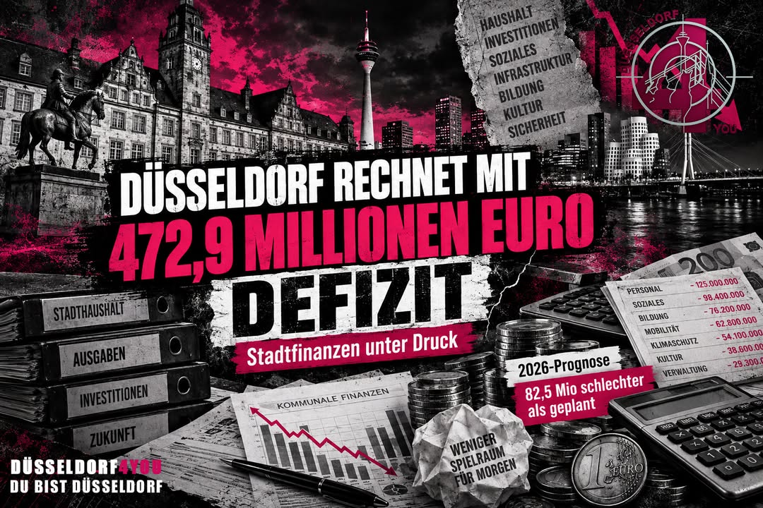☝️🫵👉 DÜSSELDORF RECHNET MIT 472,9 MILLIONEN EURO DEFIZIT
