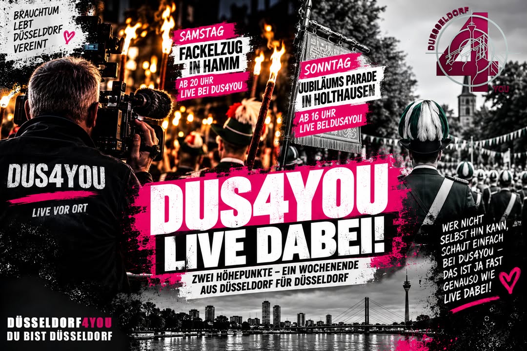 ☝️🫵👉 DUS4YOU LIVE DABEI – FACKELZUG IN HAMM UND PARADE IN HOLTHAUSEN