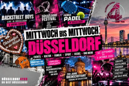 ☝️🫵👉 MITTWOCH BIS MITTWOCH: DÜSSELDORF STARTET IN DEN OKTOBER