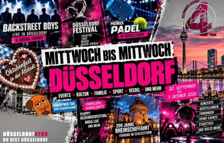 ☝️🫵👉 MITTWOCH BIS MITTWOCH: DÜSSELDORF STARTET IN DEN OKTOBER