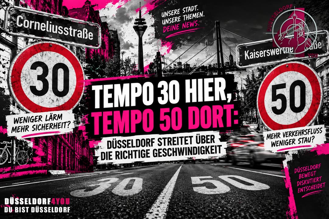 ☝️🫵👉 TEMPO 30 HIER, TEMPO 50 DORT: DÜSSELDORF STREITET ÜBER DIE RICHTIGE…
