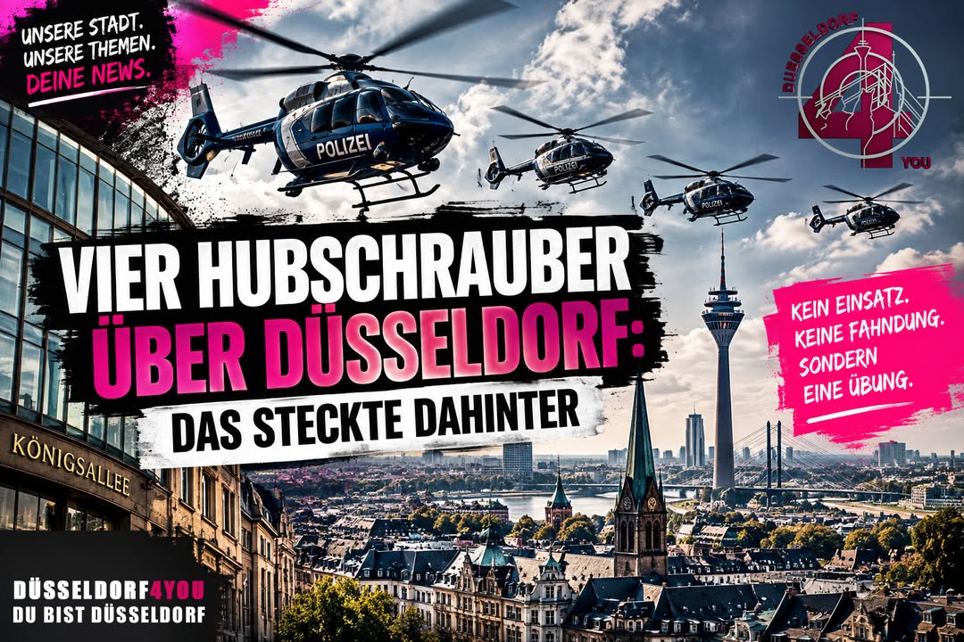 ☝️🫵👉 VIER HUBSCHRAUBER ÜBER DÜSSELDORF: DAS STECKTE DAHINTER