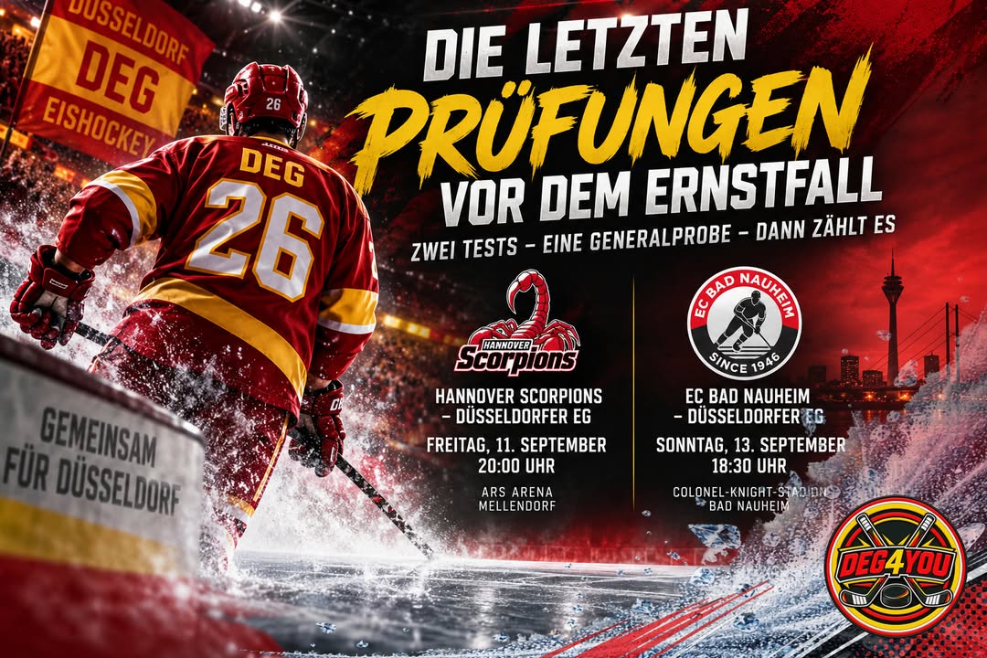 🏒🔴🟡 DIE LETZTEN PRÜFUNGEN VOR DEM ERNSTFALL – DEG GEHT INS GENERALPROBEN-WOCHENENDE