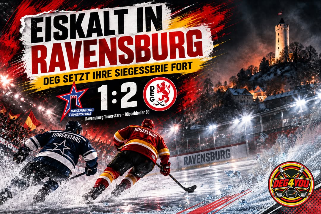 🏒🔴🟡 EISKALT IN RAVENSBURG: DEG SETZT IHRE SIEGESSERIE FORT