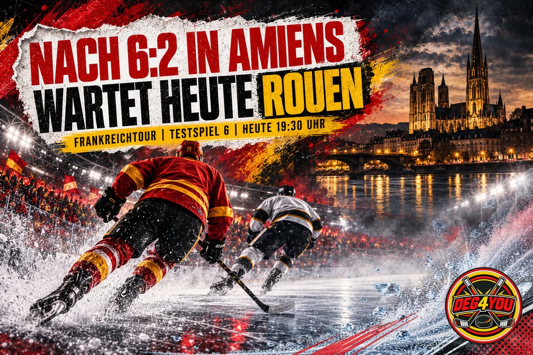 🏒🔴🟡 NACH 6:2 IN AMIENS WARTET HEUTE ROUEN