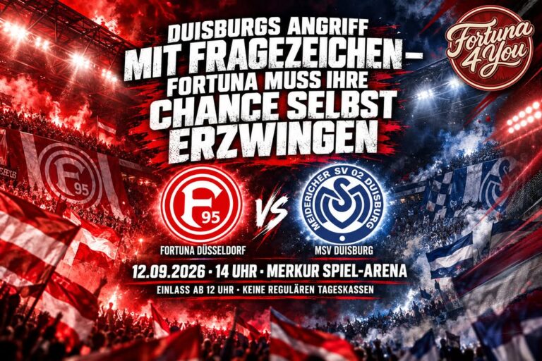 🔴⚪ DUISBURGS ANGRIFF MIT FRAGEZEICHEN – FORTUNA MUSS IHRE CHANCE SELBST ERZWINGEN