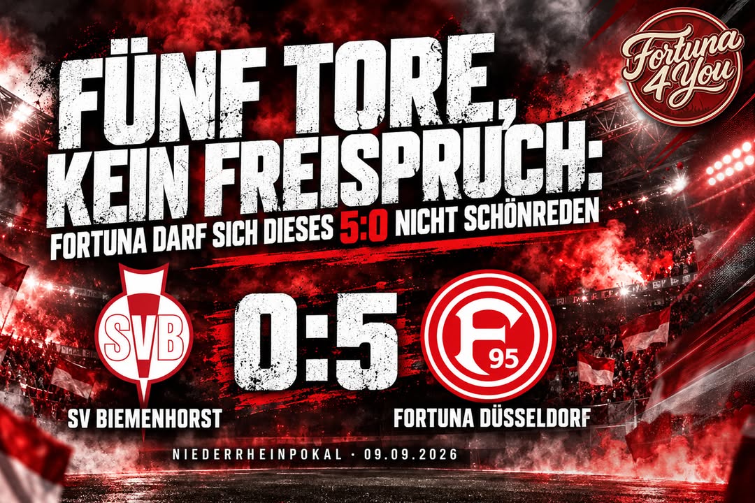 🔴⚪ FÜNF TORE, KEIN FREISPRUCH: FORTUNA DARF SICH DIESES 5:0 NICHT SCHÖNREDEN