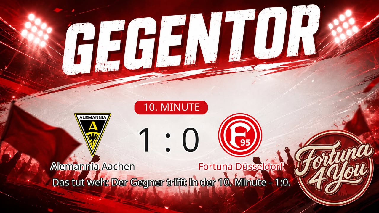 Gegentor. (10. Minute) Neuer Spielstand: 1:0.