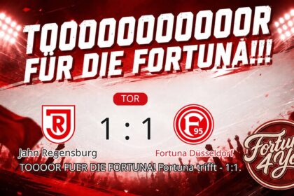 TOOOR für die Fortuna! Neuer Spielstand: 1:1.