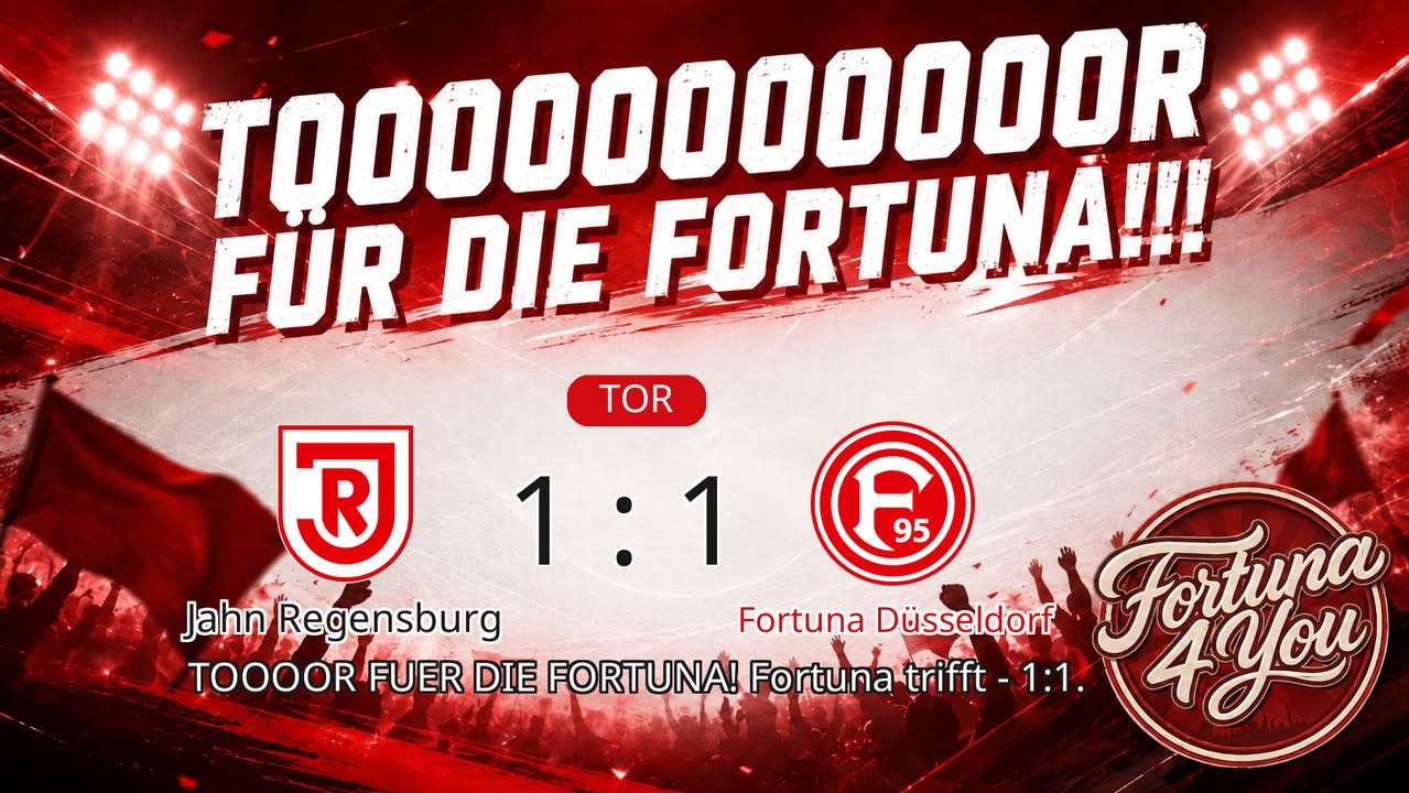 TOOOR für die Fortuna! Neuer Spielstand: 1:1.