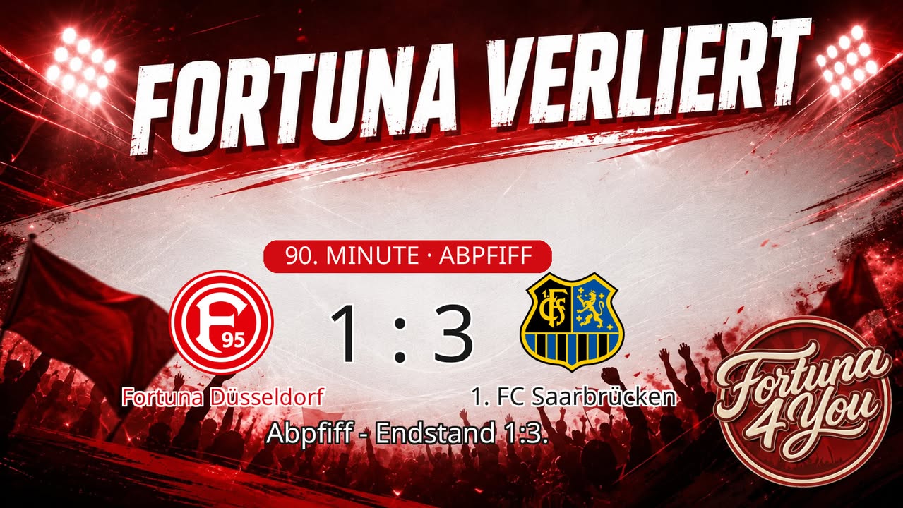 Abpfiff! Fortuna Düsseldorf 1:3 1. FC Saarbrücken.