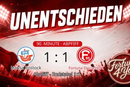 Abpfiff! Hansa Rostock 1:1 Fortuna Düsseldorf.