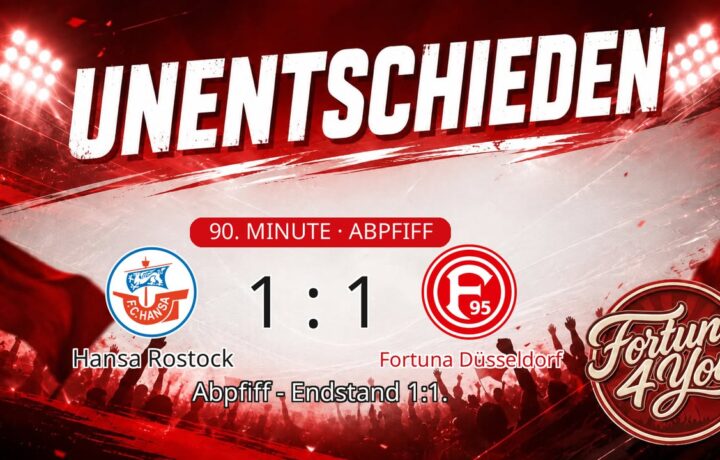 Abpfiff! Hansa Rostock 1:1 Fortuna Düsseldorf.