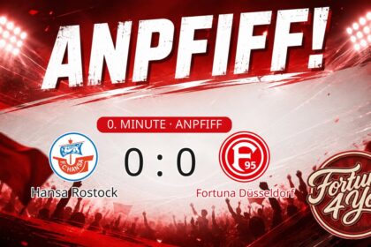 Anpfiff! Hansa Rostock gegen Fortuna Düsseldorf. Spielstand: 0:0.