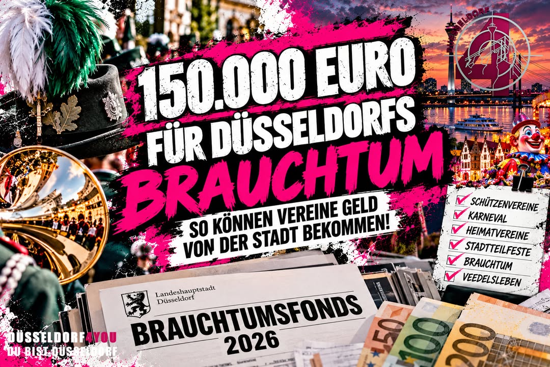 ☝️🫵👉 150.000 EURO FÜR DÜSSELDORFS BRAUCHTUM – SO KÖNNEN VEREINE GELD VON…